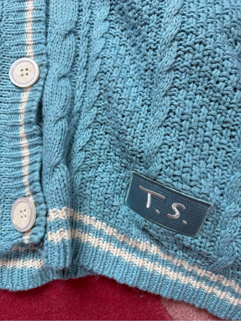 Taylor Swift Official 1989 Seagull Cable Knit Oversized Cardigan Blue M/L Rare - Picture 5 of 11